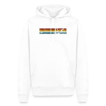 Silhouette de vélo à rayures arc-en-ciel - Sweat à capuche Premium bio Homme - blanc - Devant - Nico (187cm)