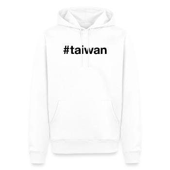 Hashtag TAÏWAN - Sweat à capuche Premium bio Homme - blanc - Devant - Nico (187cm)