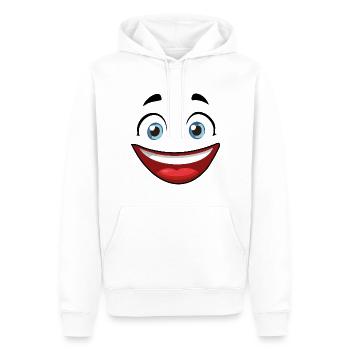 Witziges Gesicht für deine Textilien - Männer Premium Bio Hoodie - Weiß - Vorne - Nico (187cm)