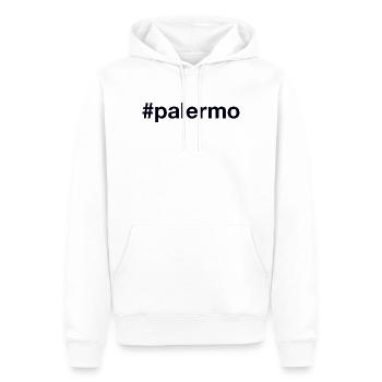 PALERMO Hashtag - Männer Premium Bio Hoodie - Weiß - Vorne - Nico (187cm)