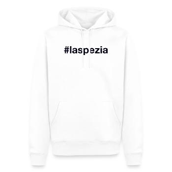 LA SPEZIA Hashtag - Männer Premium Bio Hoodie - Weiß - Vorne - Nico (187cm)