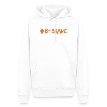 #B-Brave-Druck - Männer Premium Bio Hoodie - Weiß - Vorne - Nico (187cm)