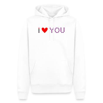 I love you - Herzmuster - Männer Premium Bio Hoodie - Weiß - Vorne - Nico (187cm)