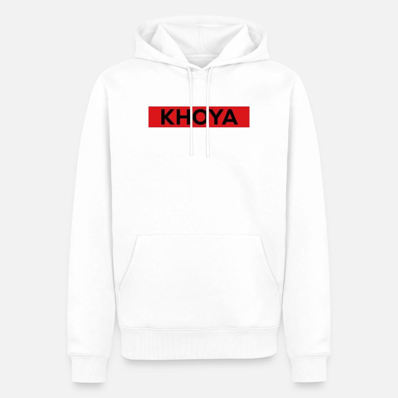 Khoya - Sweat à capuche Premium bio Homme - blanc
