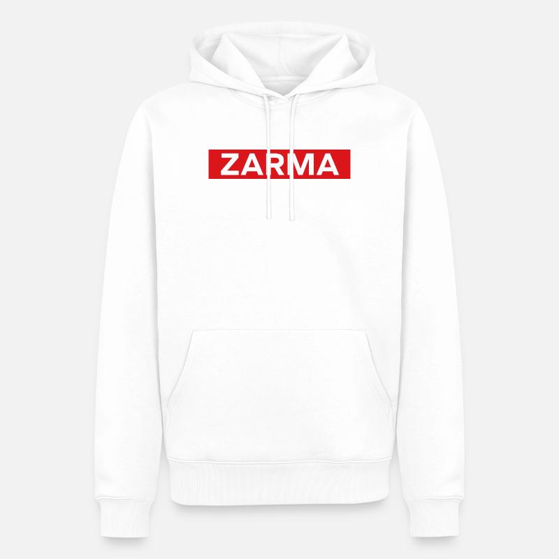 Zarma - Sweat à capuche Premium bio Homme - blanc