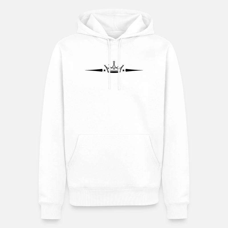 Krone Element - Männer Premium Bio Hoodie - Weiß