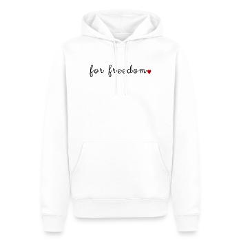 Haut graphique vintage de justice patriotique For Freedom - Sweat à capuche Premium bio Homme - blanc - Devant - Nico (187cm)