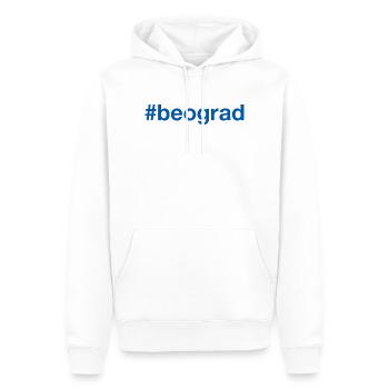 Bégrad Belgrade Serbie Hashtag Serbien - Sweat à capuche Premium bio Homme - blanc - Devant - Nico (187cm)