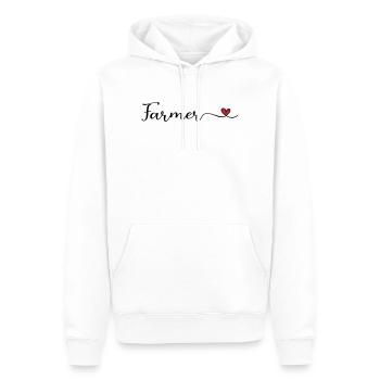 Farmer - Männer Premium Bio Hoodie - Weiß - Vorne - Nico (187cm)