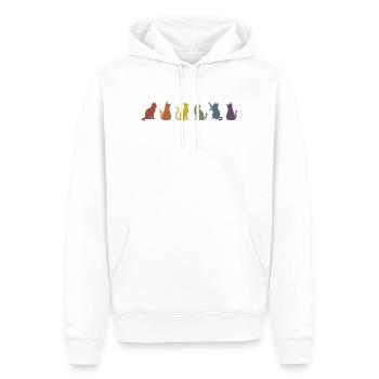 Bunte Pride Katzen Silhouetten  - Männer Premium Bio Hoodie - Weiß - Vorne - Nico (187cm)