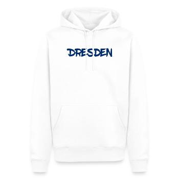 Dresden - Sachsen - Frauenkirche - Zwinger - Elbe - Männer Premium Bio Hoodie - Weiß - Vorne - Nico (187cm)