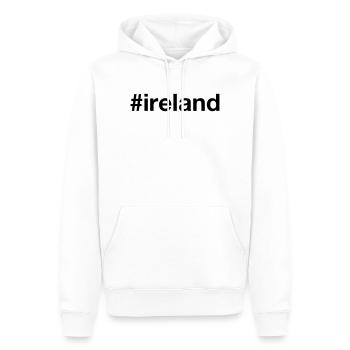 IRLANDE Hashtag Irlande - Sweat à capuche Premium bio Homme - blanc - Devant - Nico (187cm)