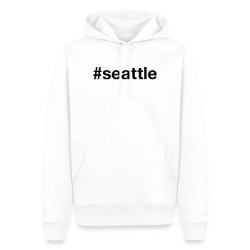 SEATTLE Hashtag Grunge - Sweat à capuche Premium bio Homme - blanc - Devant - Nico (187cm)