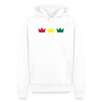 Couronnes rasta - Sweat à capuche Premium bio Homme - blanc - Devant - Nico (187cm)