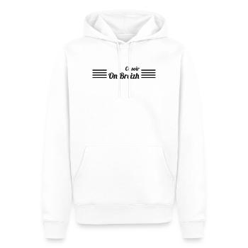 Ce soir On Breizh ! - Sweat à capuche Premium bio Homme - blanc - Devant - Nico (187cm)