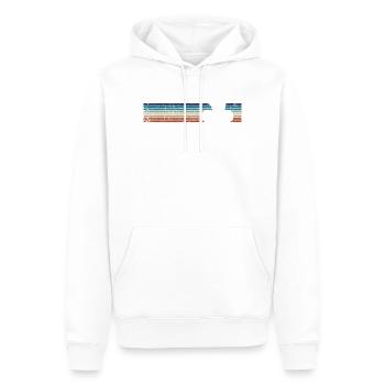 Vélo vintage rétro - Sweat à capuche Premium bio Homme - blanc - Devant - Nico (187cm)