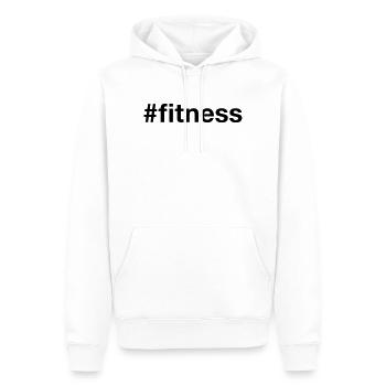 FITNESS Hashtag - Sweat à capuche Premium bio Homme - blanc - Devant - Nico (187cm)