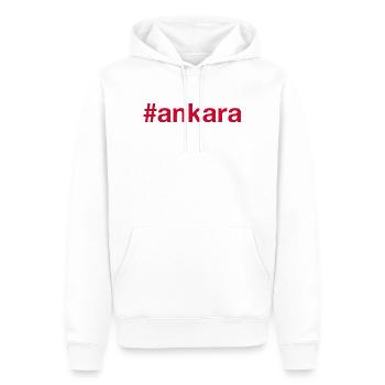 ANKARA Turquie Türkei Hashtag - Sweat à capuche Premium bio Homme - blanc - Devant - Nico (187cm)