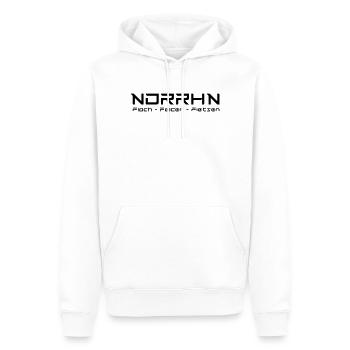 NDRRHN - Männer Premium Bio Hoodie - Weiß - Vorne - Nico (187cm)