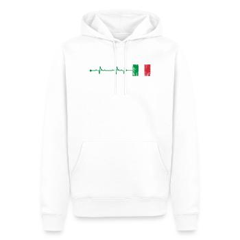 Italien Flagge Herzschlag - Männer Premium Bio Hoodie - Weiß - Vorne - Nico (187cm)