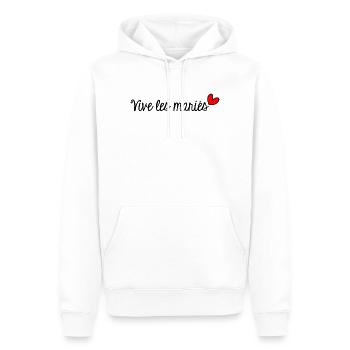 ICH HABE GERADE GEHEIRATET. Junggesellinnenabschied. VALENTINSTAG. PAAR. HERZ - Männer Premium Bio Hoodie - Weiß - Vorne - Nico (187cm)