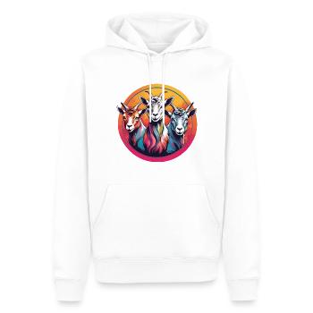 Drei Ziegen im Farbkreis - Männer Premium Bio Hoodie - Weiß - Vorne - Nico (187cm)