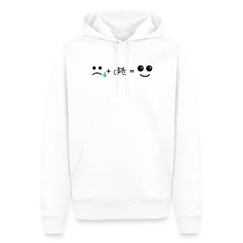 Oeil en forme de larme bleue sous les étoiles - Sweat à capuche Premium bio Homme - blanc - Devant - Nico (187cm)