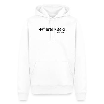 Würzburg Coordonnées Design - Sweat à capuche Premium bio Homme - blanc - Devant - Nico (187cm)