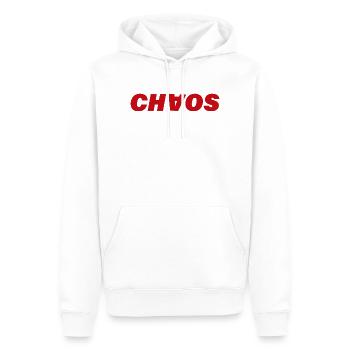CAOS - Felpa con cappuccio ecologica premium da uomo - bianco - Fronte - Nico (187cm)
