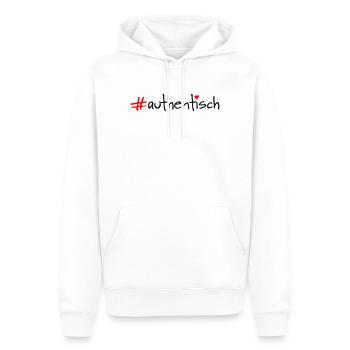 authentisch - Männer Premium Bio Hoodie - Weiß - Vorne - Nico (187cm)