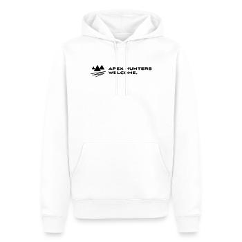 Apex Hunters Welcome – Petrolhead Shirt - Männer Premium Bio Hoodie - Weiß - Vorne - Nico (187cm)