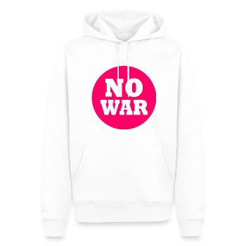 No war - Sweat à capuche Premium bio Homme - blanc - Devant - Nico (187cm)