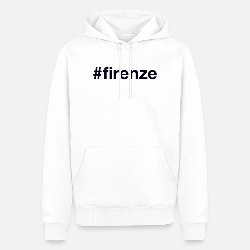 FIRENZE Hashtag Florence - Sweat à capuche Premium bio Homme - blanc
