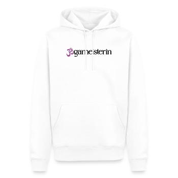 Jogameisterin - Typografisches OM (3-Farbig) - Männer Premium Bio Hoodie - Weiß - Vorne - Nico (187cm)