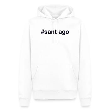 SANTIAGO Hashtag Chili - Sweat à capuche Premium bio Homme - blanc - Devant - Nico (187cm)