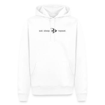 Manger Dormir [poisson] Répéter - Sweat à capuche Premium bio Homme - blanc - Devant - Nico (187cm)