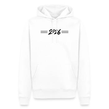 2026 Linie - Männer Premium Bio Hoodie - Weiß - Vorne - Nico (187cm)