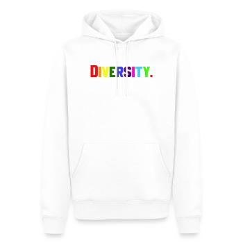 Diversity - Männer Premium Bio Hoodie - Weiß - Vorne - Nico (187cm)