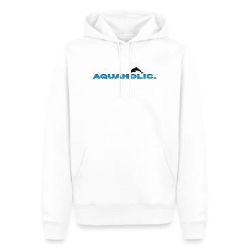 AQUAHOLIC - Männer Premium Bio Hoodie - Weiß - Vorne - Nico (187cm)