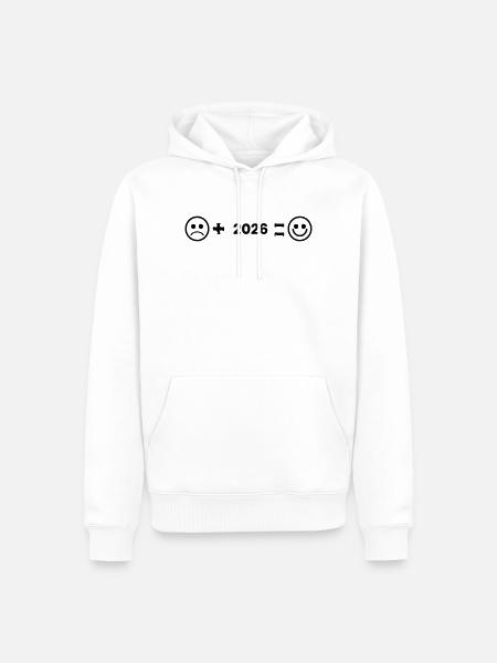 gluecklich_2026 - Sweat à capuche Premium bio Homme - blanc