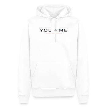 Chemise YOU + ME – Couple de la Saint-Valentin - Sweat à capuche Premium bio Homme - blanc - Devant - Nico (187cm)