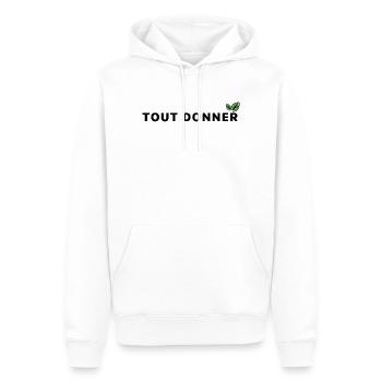 Tout_donner_ecologie - Sweat à capuche Premium bio Homme - blanc - Devant - Nico (187cm)
