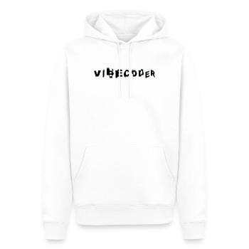 VibeCoder Glitch Neon - Männer Premium Bio Hoodie - Weiß - Vorne - Nico (187cm)