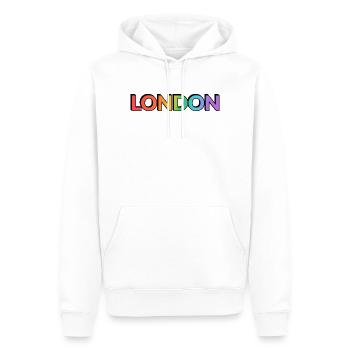 London LGBTQ Rainbow - Männer Premium Bio Hoodie - Weiß - Vorne - Nico (187cm)