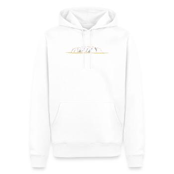 Lineart d’Uluru | Ayers Rock, Australie - Sweat à capuche Premium bio Homme - blanc - Devant - Nico (187cm)