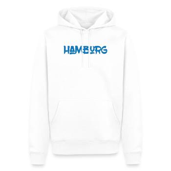 Hambourg - Ville hanséatique - Alster - Elbe - Port - Sweat à capuche Premium bio Homme - blanc - Devant - Nico (187cm)