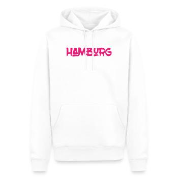 Hamburg - Hansestadt - Alster - Elbe - Hafen - Männer Premium Bio Hoodie - Weiß - Vorne - Nico (187cm)