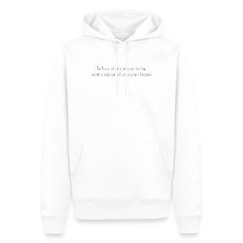 Die Frage - Männer Premium Bio Hoodie - Weiß - Vorne - Nico (187cm)