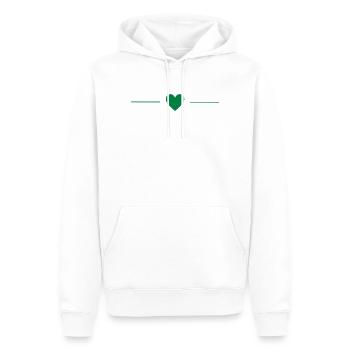 Cœur Vert | Minimal Love Design - Sweat à capuche Premium bio Homme - blanc - Devant - Nico (187cm)