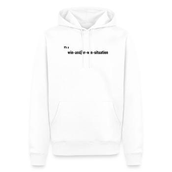 Win_and_or_Win - Sweat à capuche Premium bio Homme - blanc - Devant - Nico (187cm)